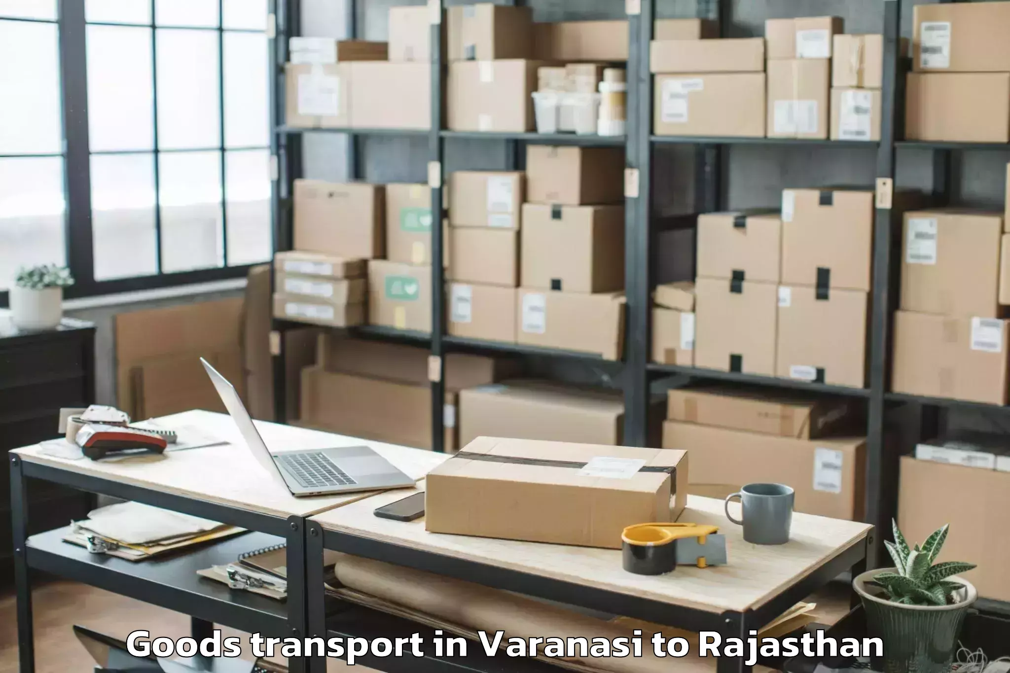 Trusted Varanasi to Rajasthan University Of Health Goods Transport